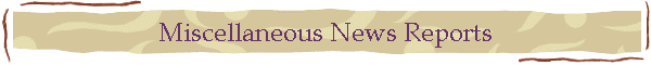 Miscellaneous News Reports